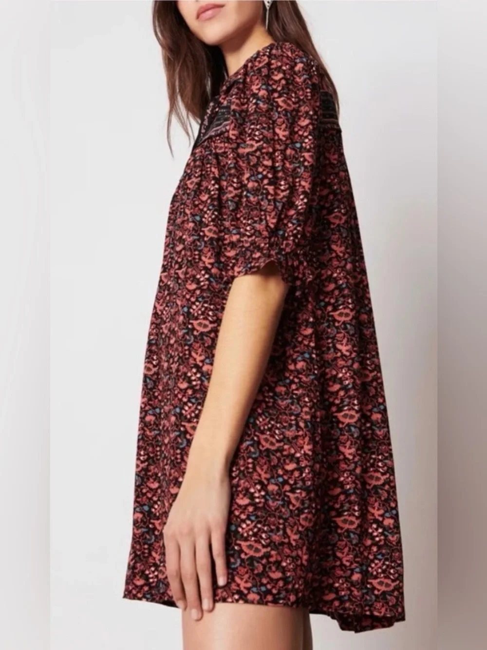 ba&sh dress boho-chic hippie floral flowy SZ 3 Large - Picture 3 of 5